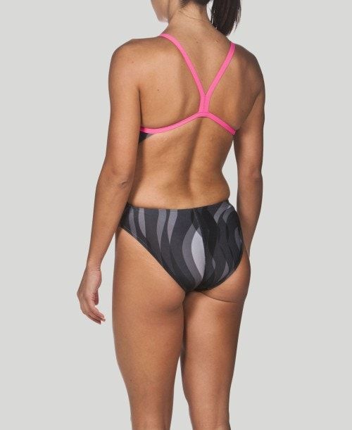 Arena Wavy Water Challenge Back - Maxlife Black / Rose | 85326-FYTE